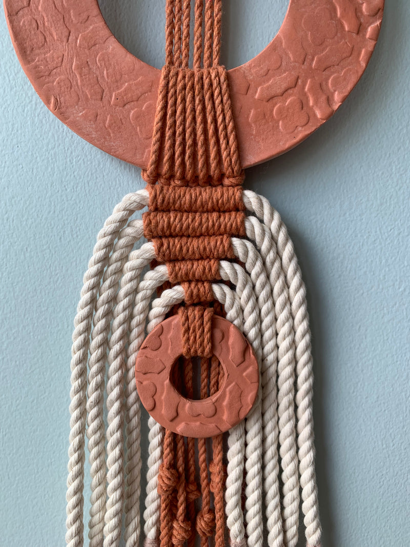 Macramé and Clay Wall Hanging ASTRL Fibres Studio Belfast